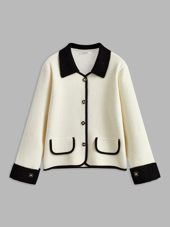 Maud | Tweed Jacket met Contrast Details