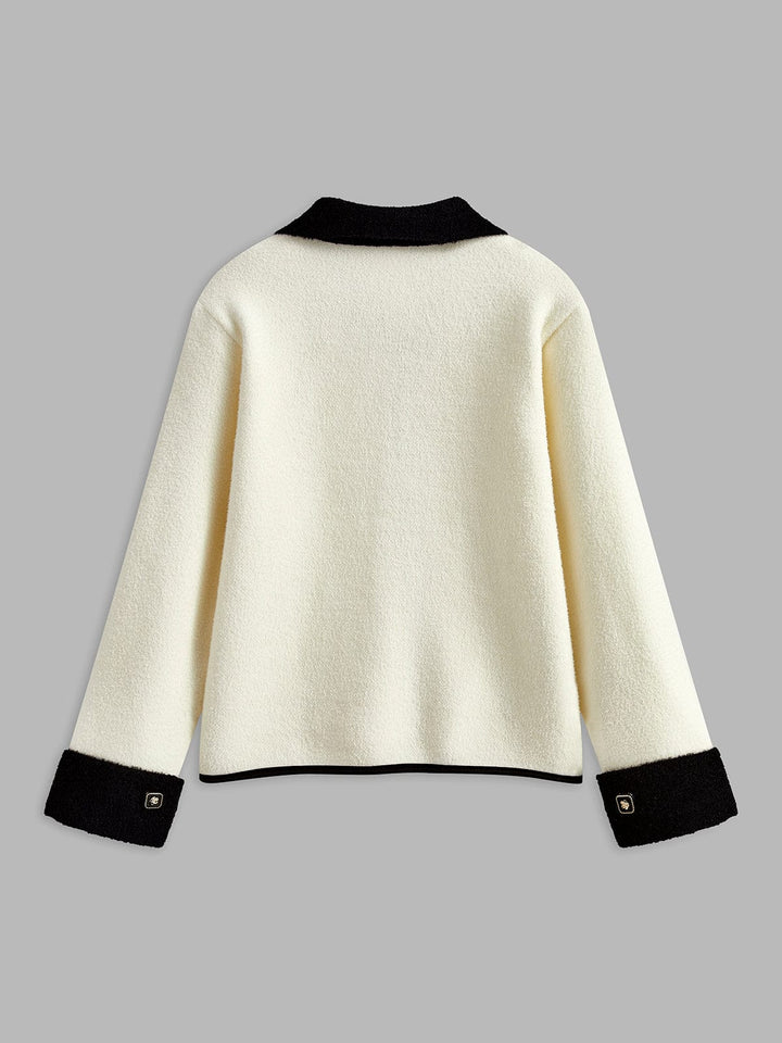 Maud | Tweed Jacket met Contrast Details