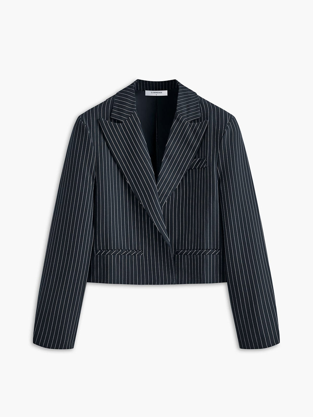 Evi | Cropped Pinstripe Blazer
