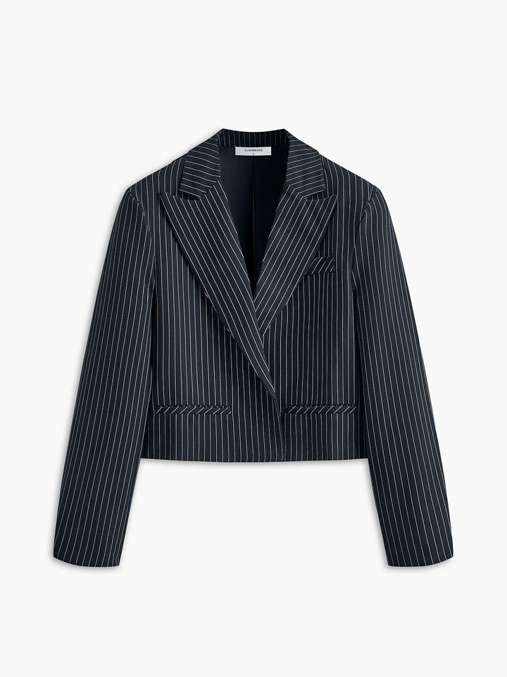 Evi | Cropped Pinstripe Blazer
