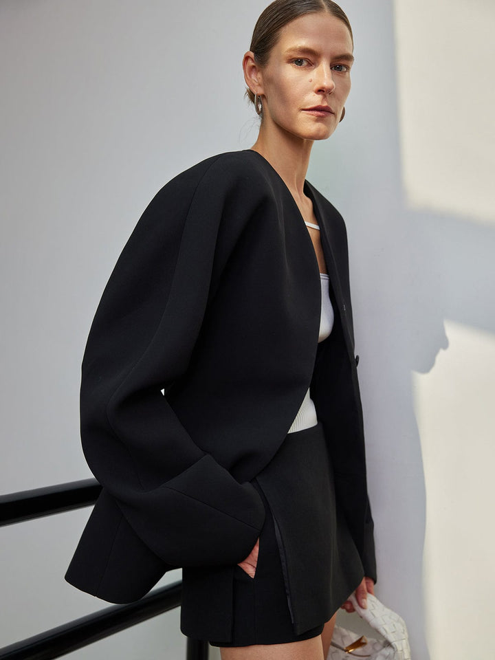 Maison | Minimalistische Blazer zonder Kraag
