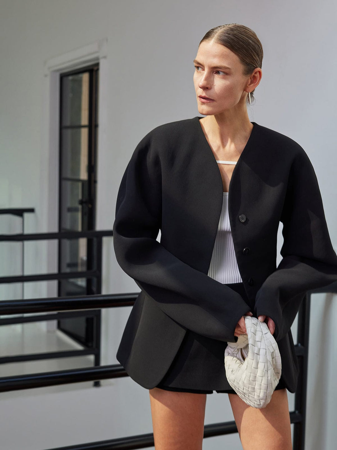 Maison | Minimalistische Blazer zonder Kraag