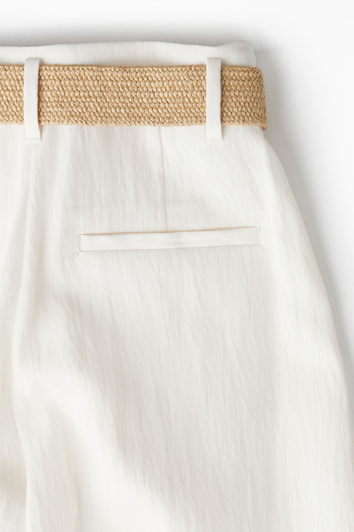 Mila | Linnen Wide Leg Broek met Riem