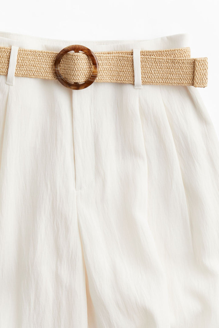 Mila | Linnen Wide Leg Broek met Riem