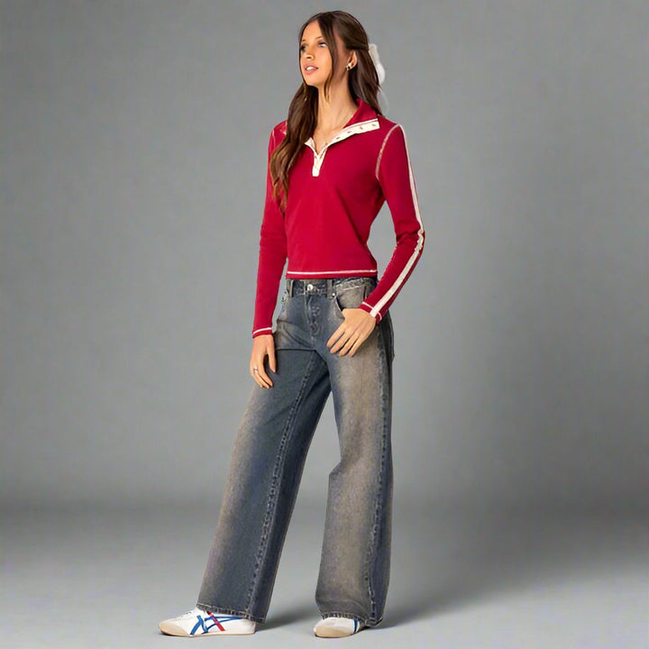 Dewi | Wide Leg Jeans met Vintage Wassing