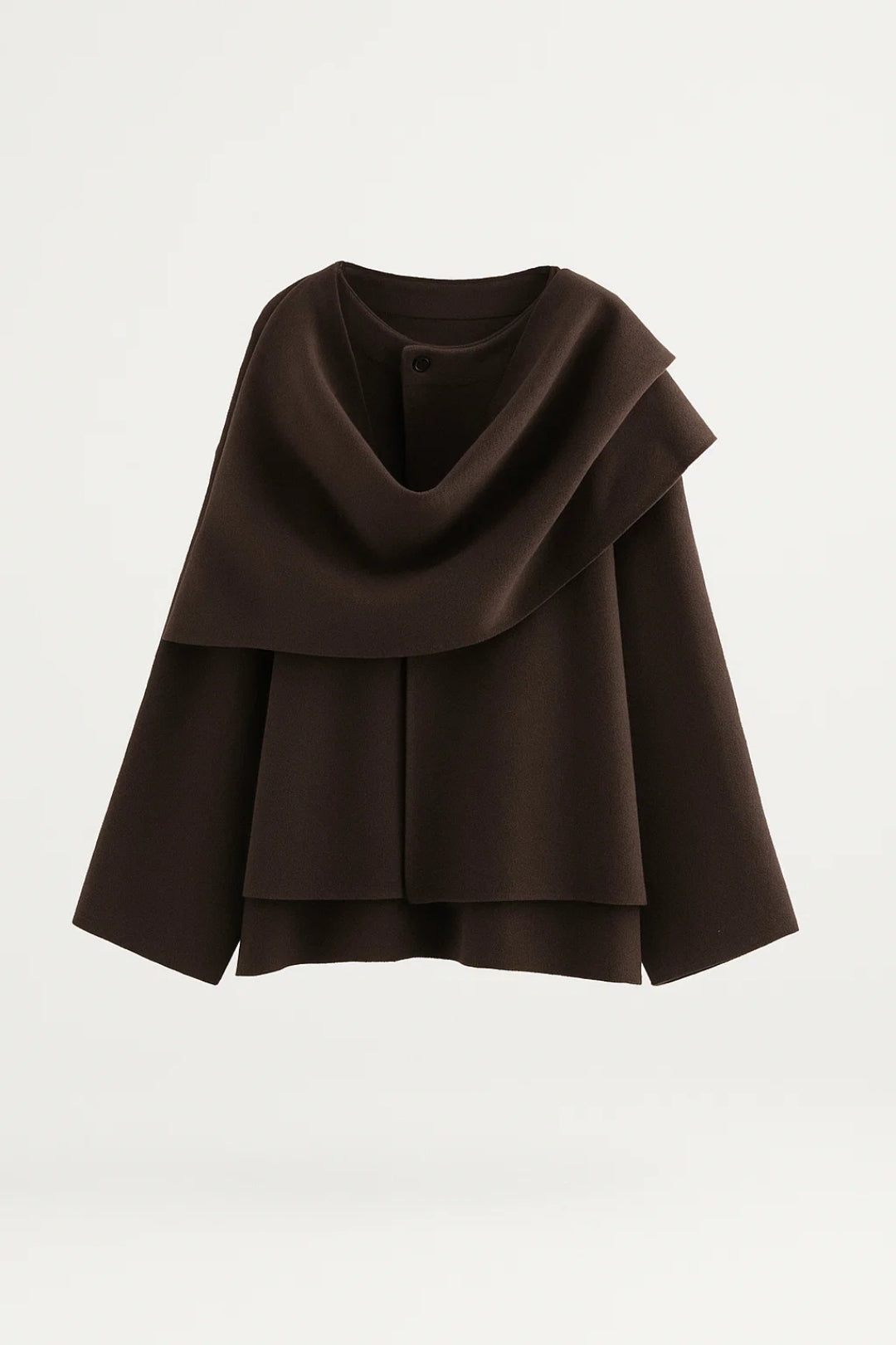 Aya | Oversized Poncho Trui met Hoge Kraag