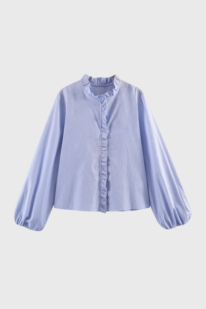 Amelie | Blouse met Ruches en Pofmouwen