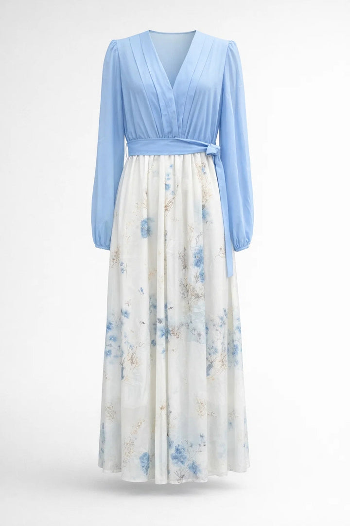 Livia | Romantische Maxi Jurk met Bloemenprint en Strikdetail