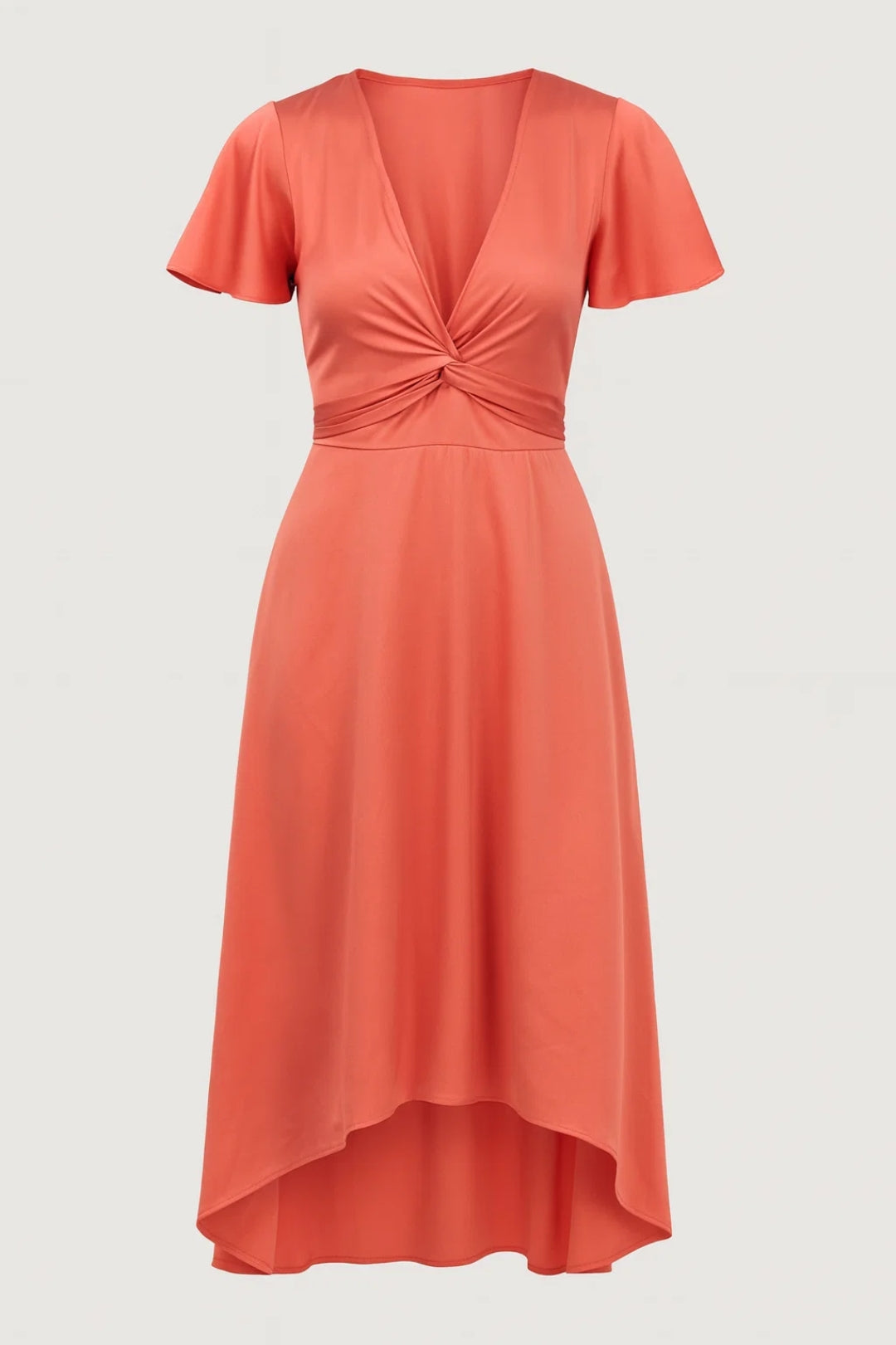 Chloë |  Midi Jurk Met Gedrapeerde Taille