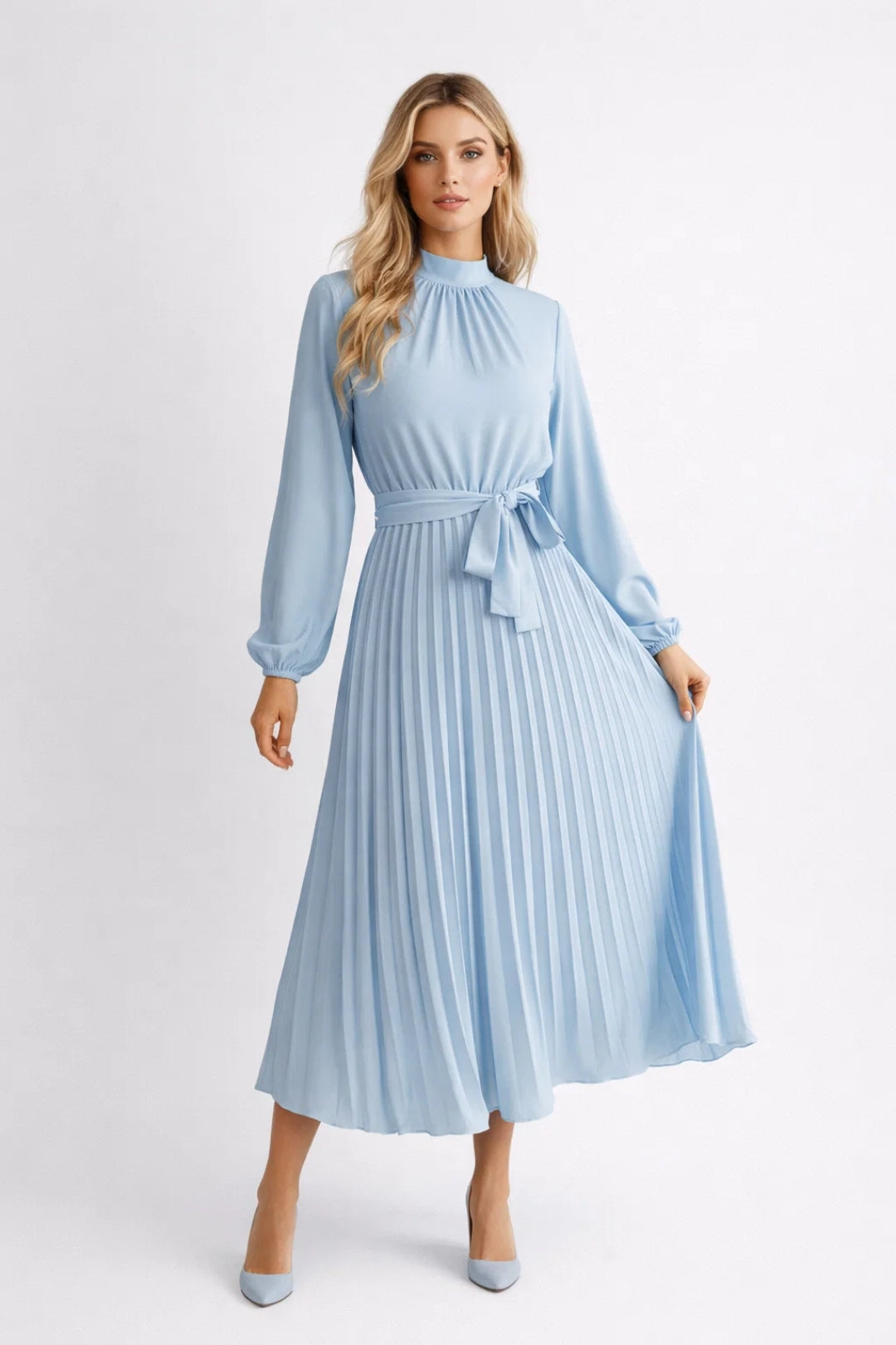 Amara | Elegante Midi Jurk met Ceintuur