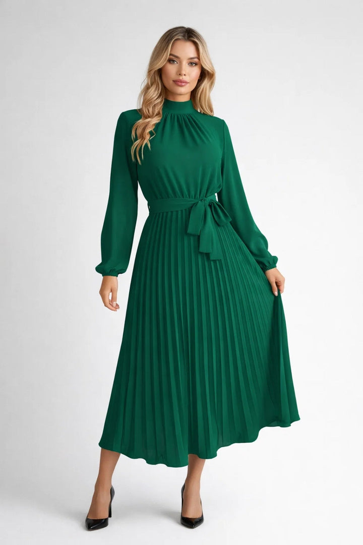 Amara | Elegante Midi Jurk met Ceintuur