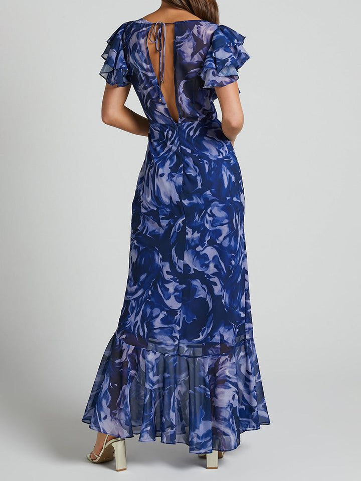 Fenna | Ocean Marble Maxi Jurk