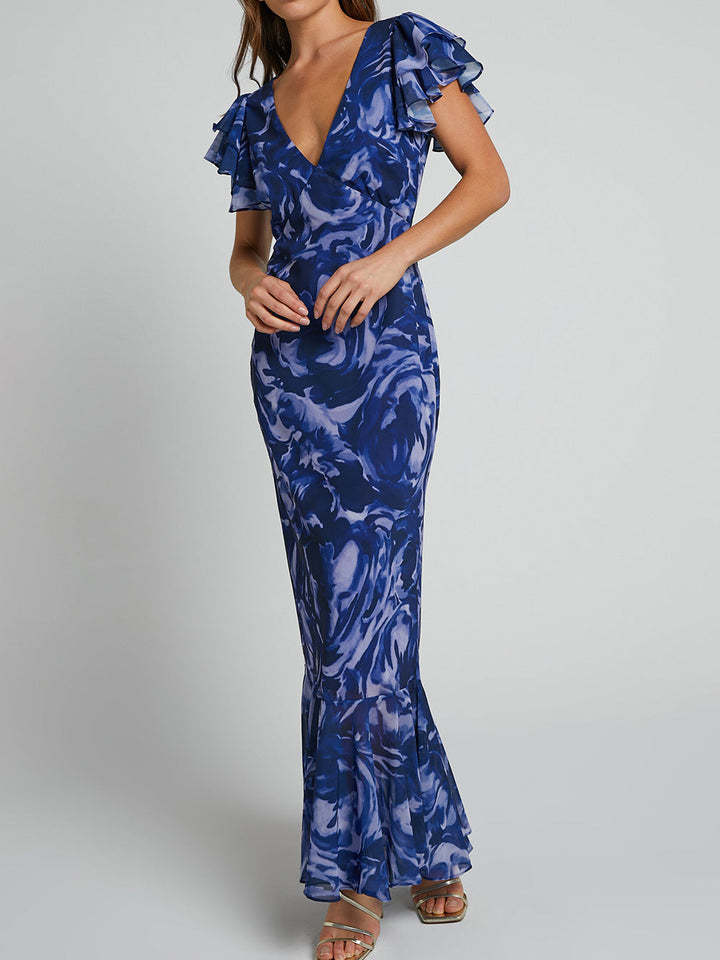 Fenna | Ocean Marble Maxi Jurk