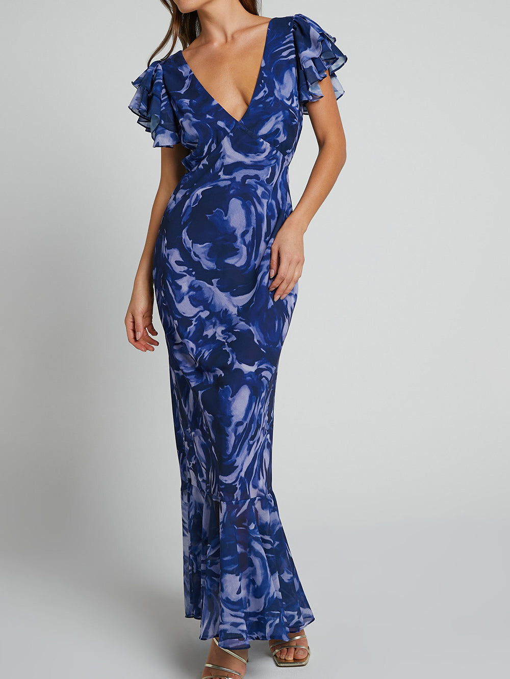 Fenna | Ocean Marble Maxi Jurk