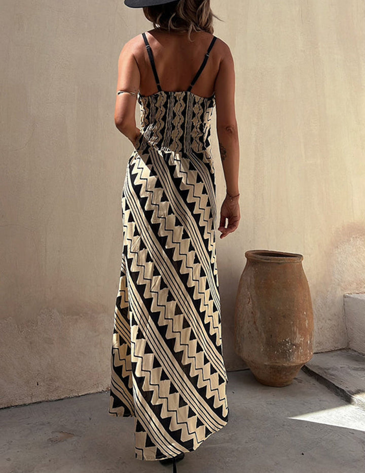 Isabella | Geometrische Maxi Jurk