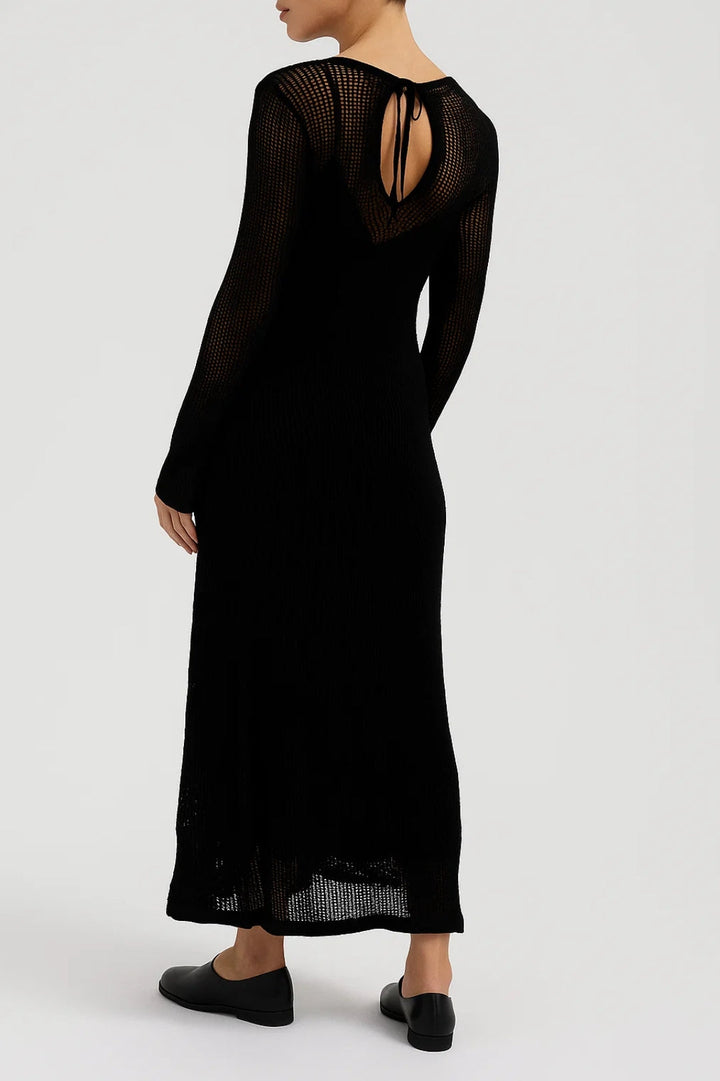 Mila | Gebreide Mesh Maxi Jurk