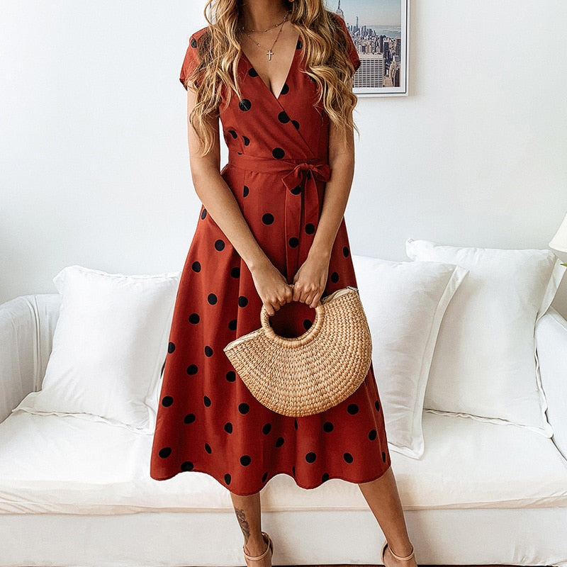 Mila | Polkadot Wrap Jurk