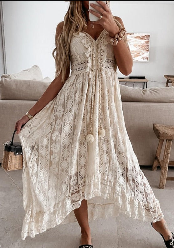 Isla | Bohemian Lace Maxi Jurk