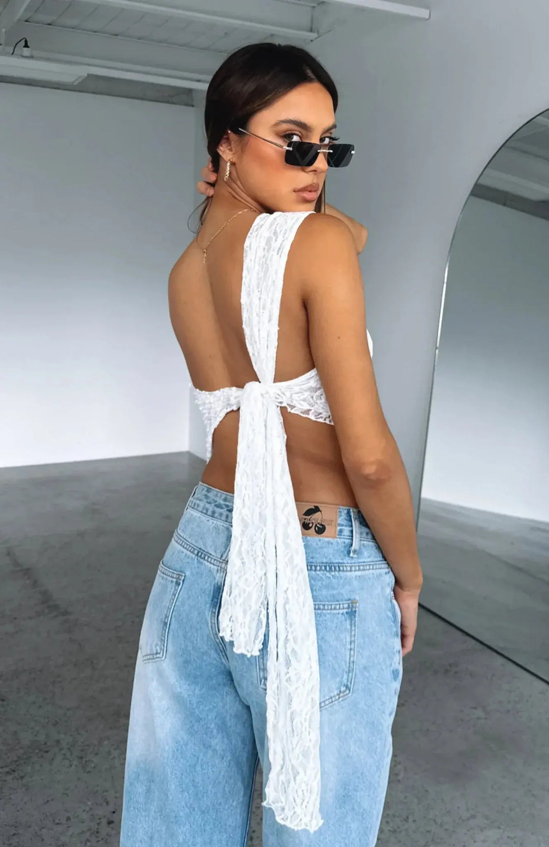 Lena | One Shoulder Lace Top