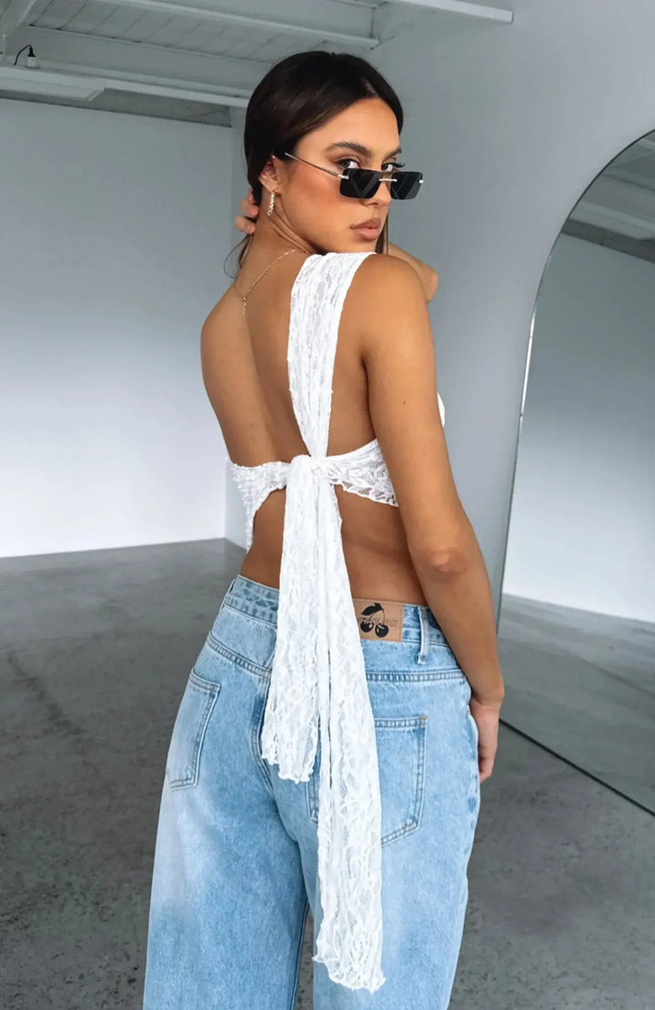 Lena | One Shoulder Lace Top