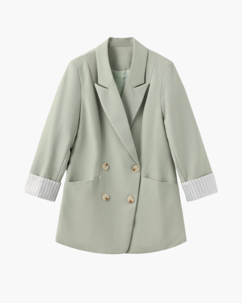 Saar | Double Breasted Blazer in Lichtgroen