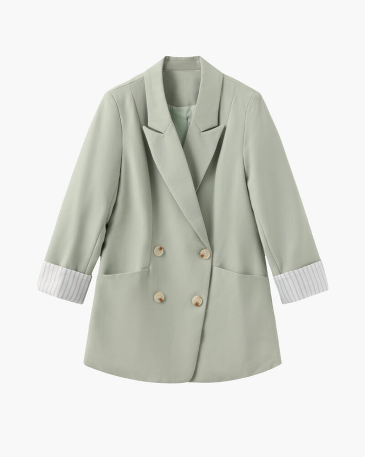 Saar | Double Breasted Blazer in Lichtgroen