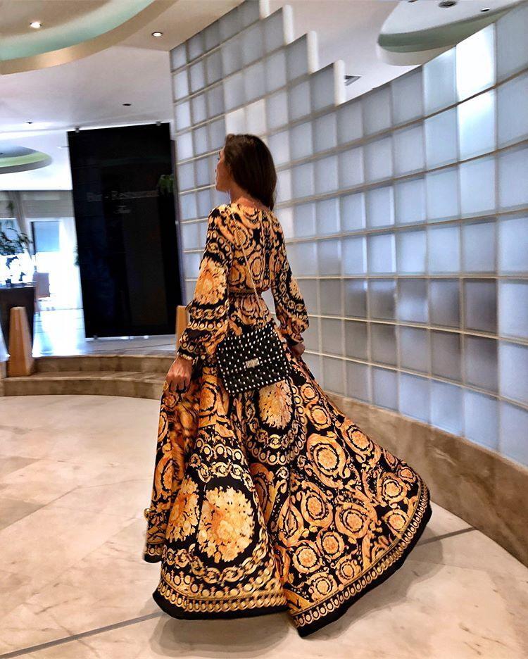 Cara | Bohemian Maxi Wikkeljurk met Print
