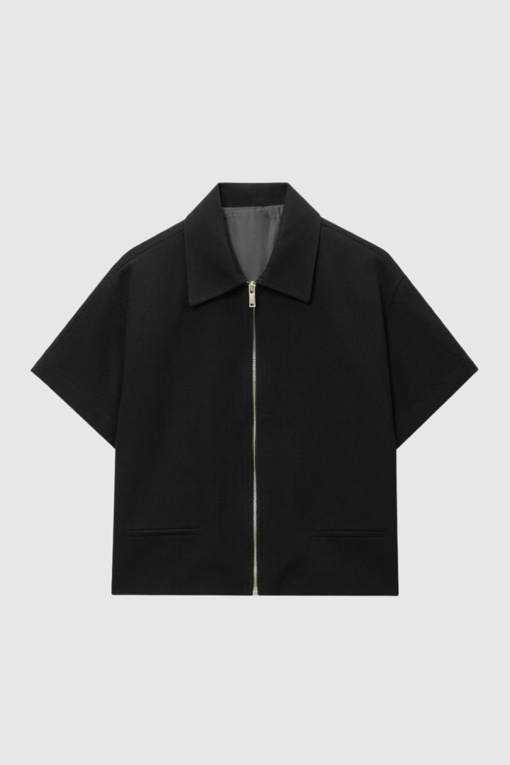Nora | Cropped Zip Jacket met Kraag