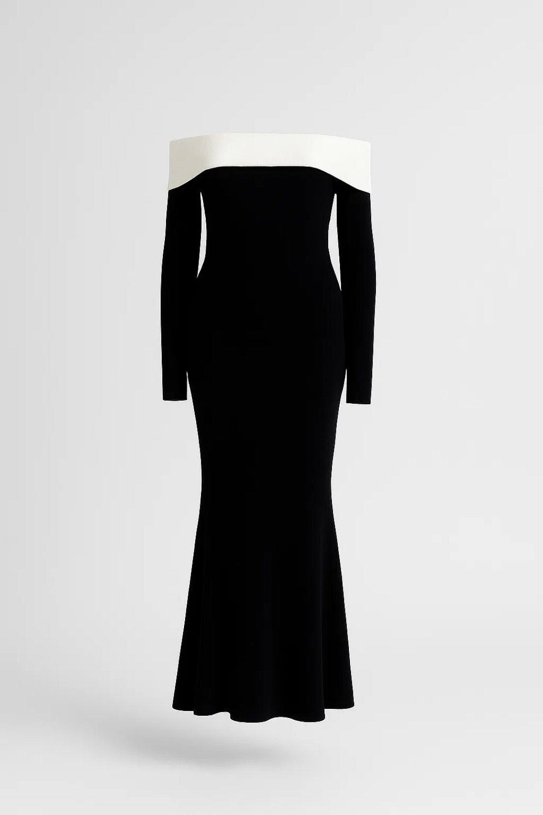 Amélie | Off-Shoulder Maxi Jurk met Contrastkraag