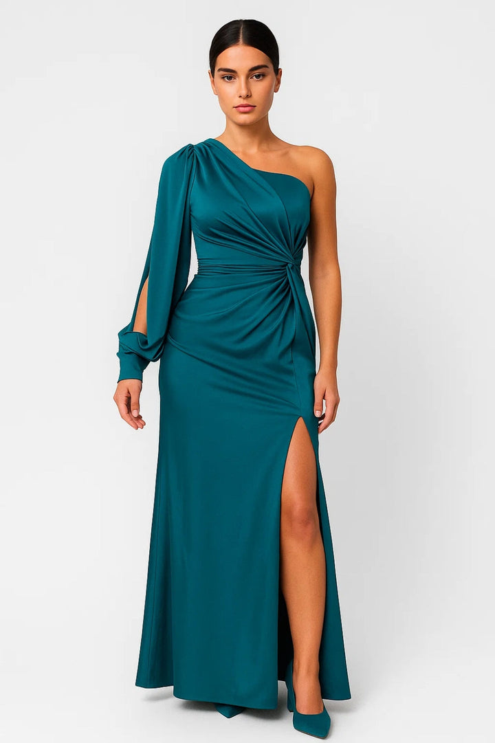Seraphina | One-Shoulder Maxi Jurk met Drapage