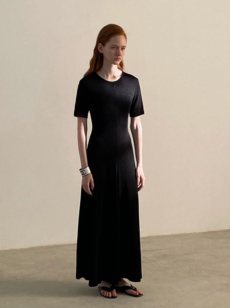 Elise | Elegante Maxi Jurk met Korte Mouwen