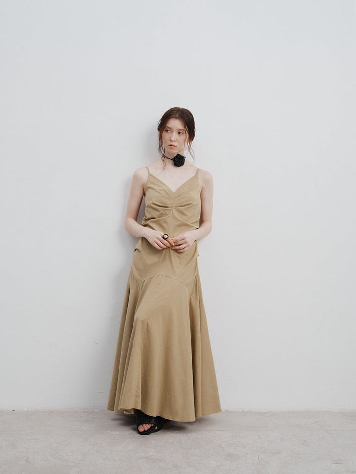 Yara | Maxi Jurk met Geplooid Detail