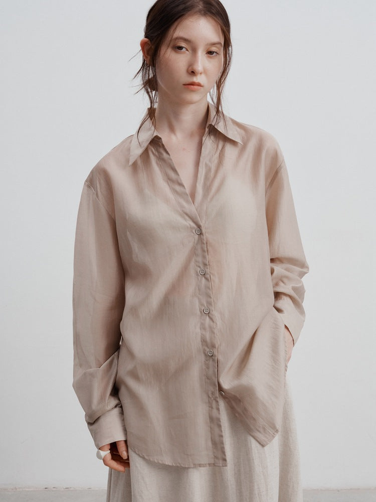 Aysel | Blouse met Satijnlook en Relaxte Fit