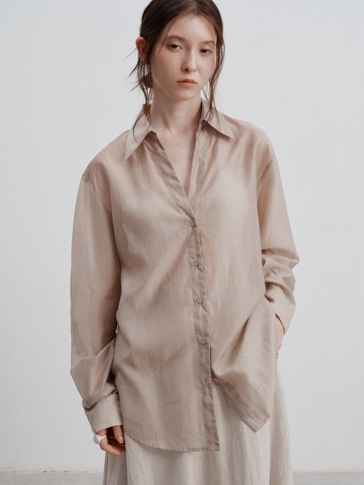 Aysel | Blouse met Satijnlook en Relaxte Fit