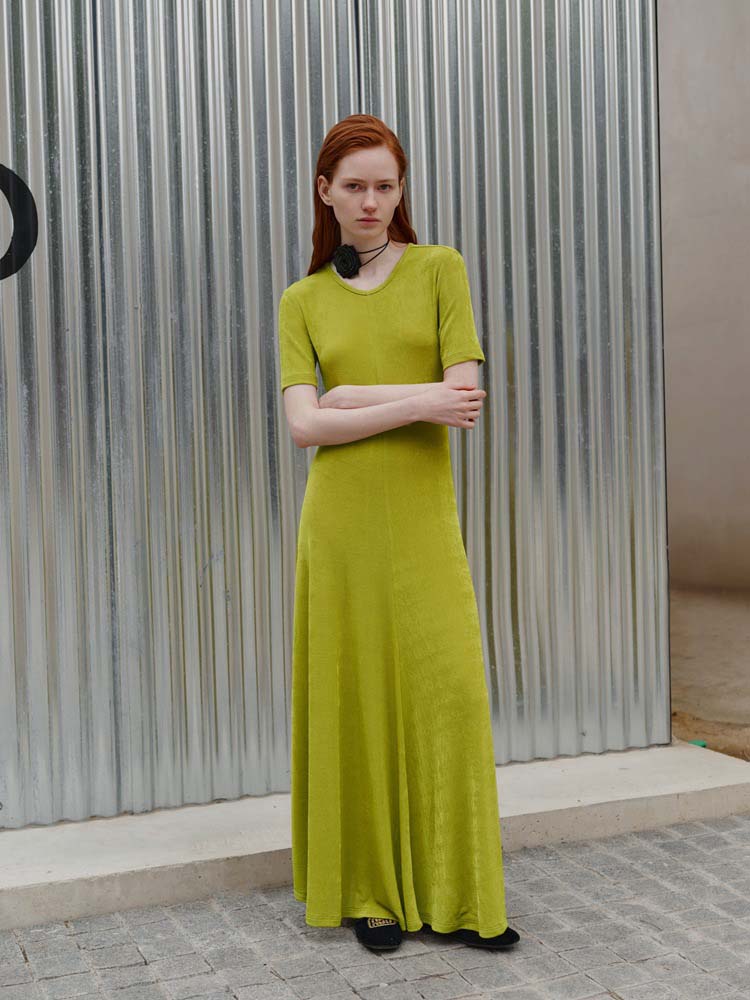 Elise | Elegante Maxi Jurk met Korte Mouwen