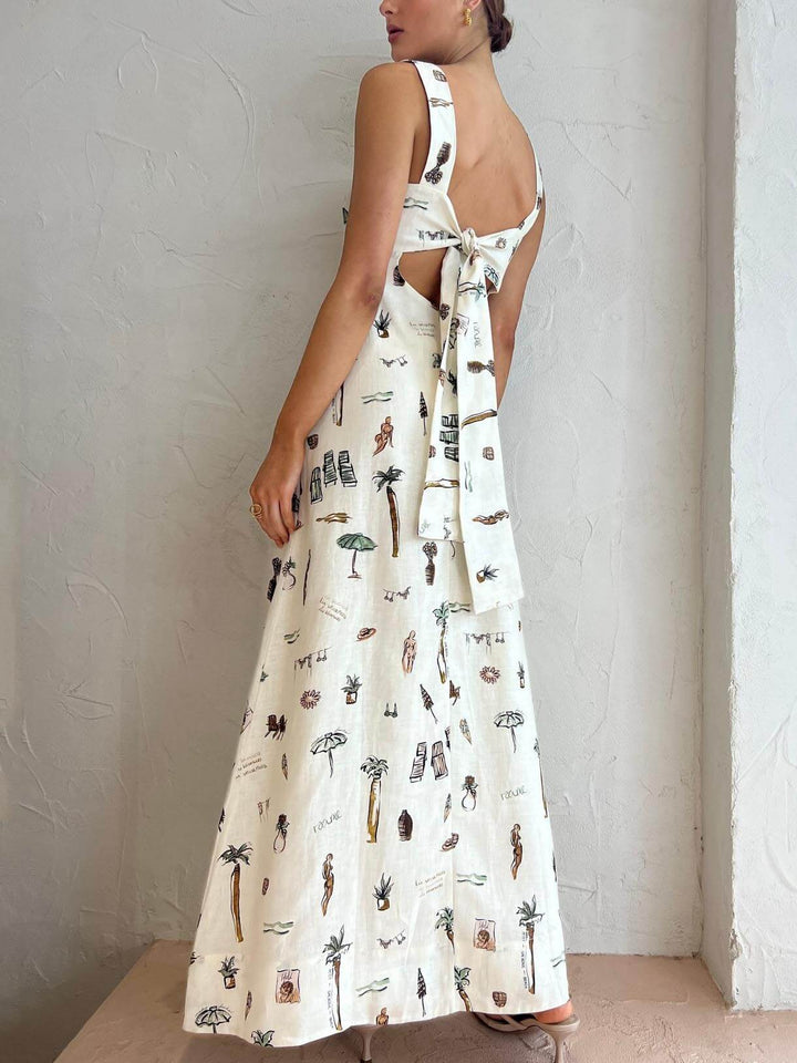 Liselot | Maxi Jurk met Vakantieprint