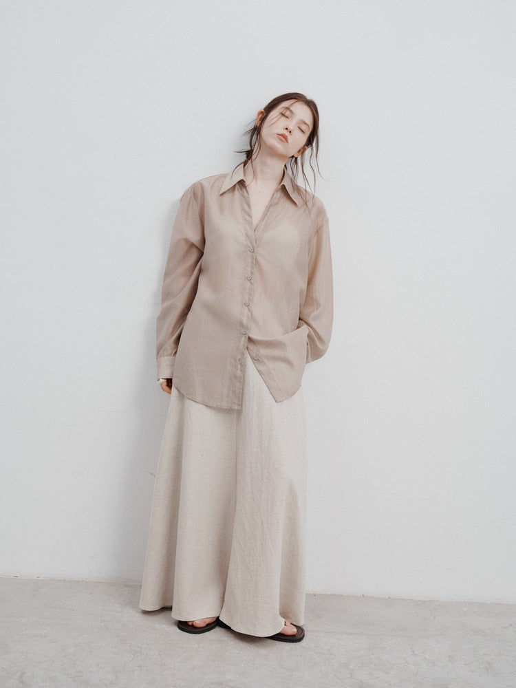 Aysel | Blouse met Satijnlook en Relaxte Fit