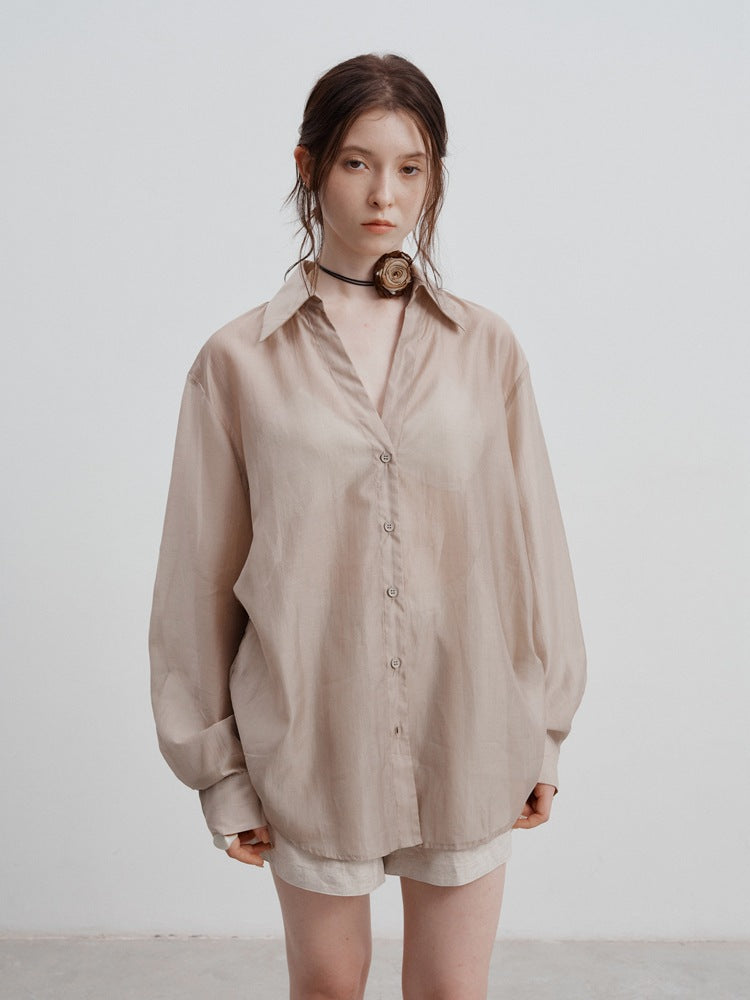 Aysel | Blouse met Satijnlook en Relaxte Fit