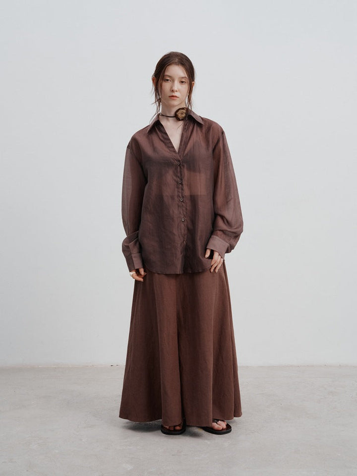 Aysel | Blouse met Satijnlook en Relaxte Fit