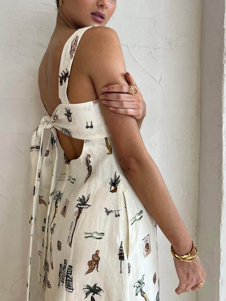 Liselot | Maxi Jurk met Vakantieprint