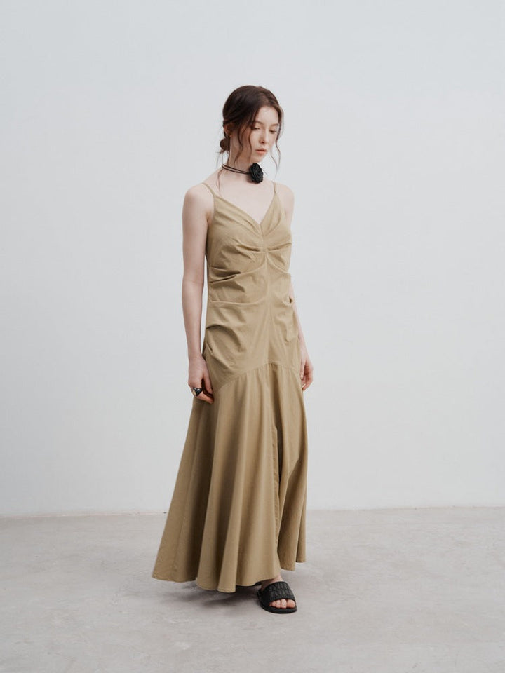 Yara | Maxi Jurk met Geplooid Detail
