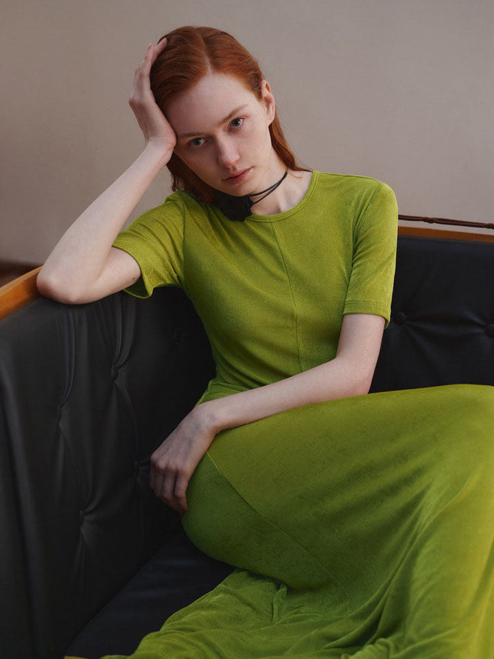 Elise | Elegante Maxi Jurk met Korte Mouwen