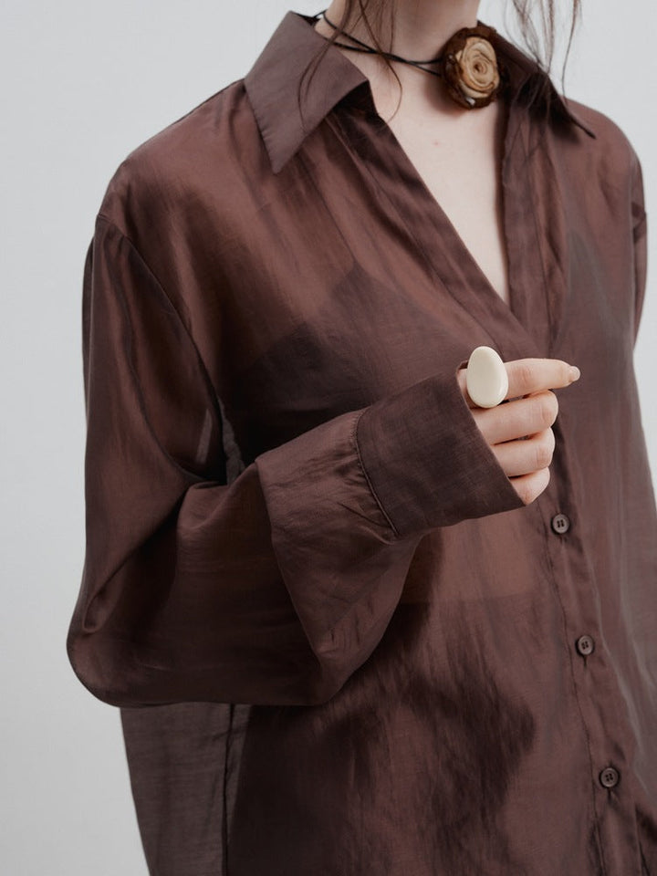 Aysel | Blouse met Satijnlook en Relaxte Fit
