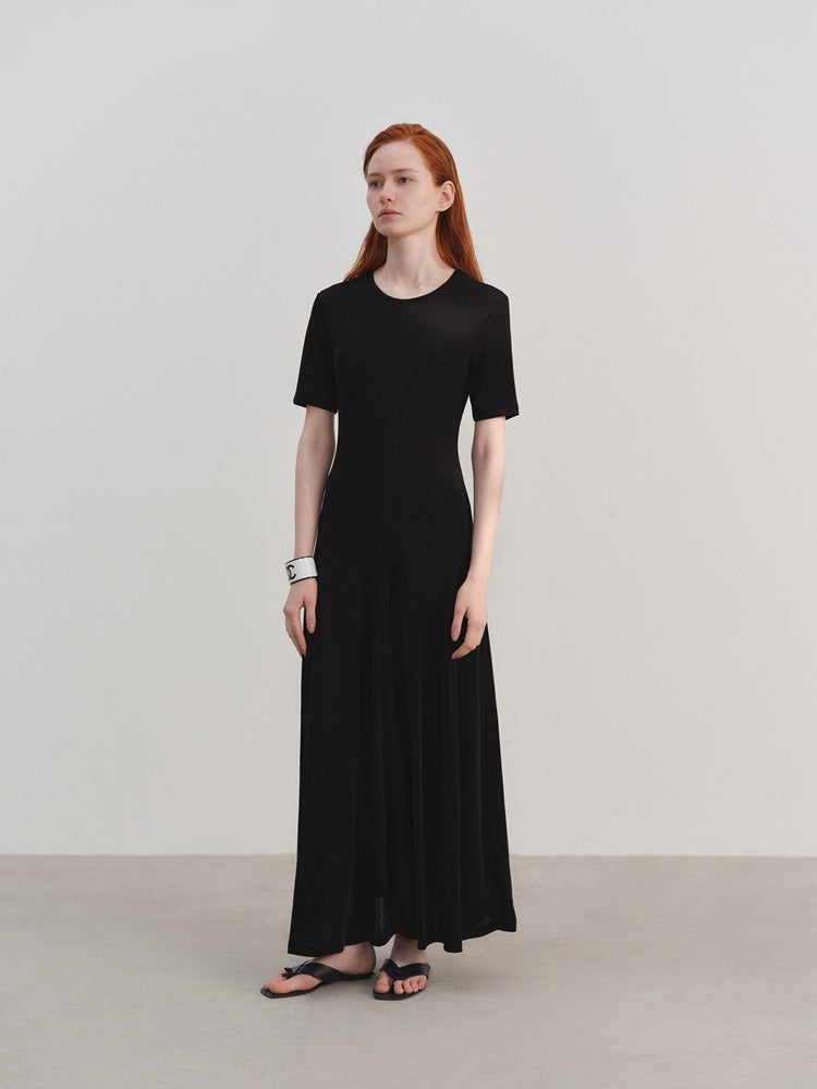 Elise | Elegante Maxi Jurk met Korte Mouwen