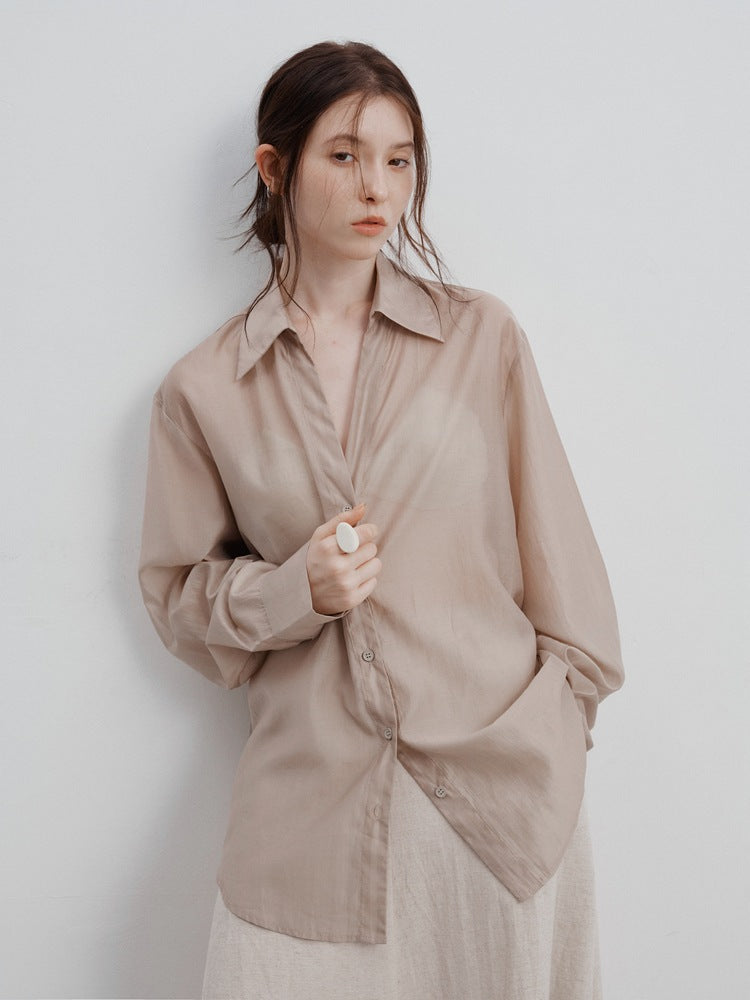 Aysel | Blouse met Satijnlook en Relaxte Fit