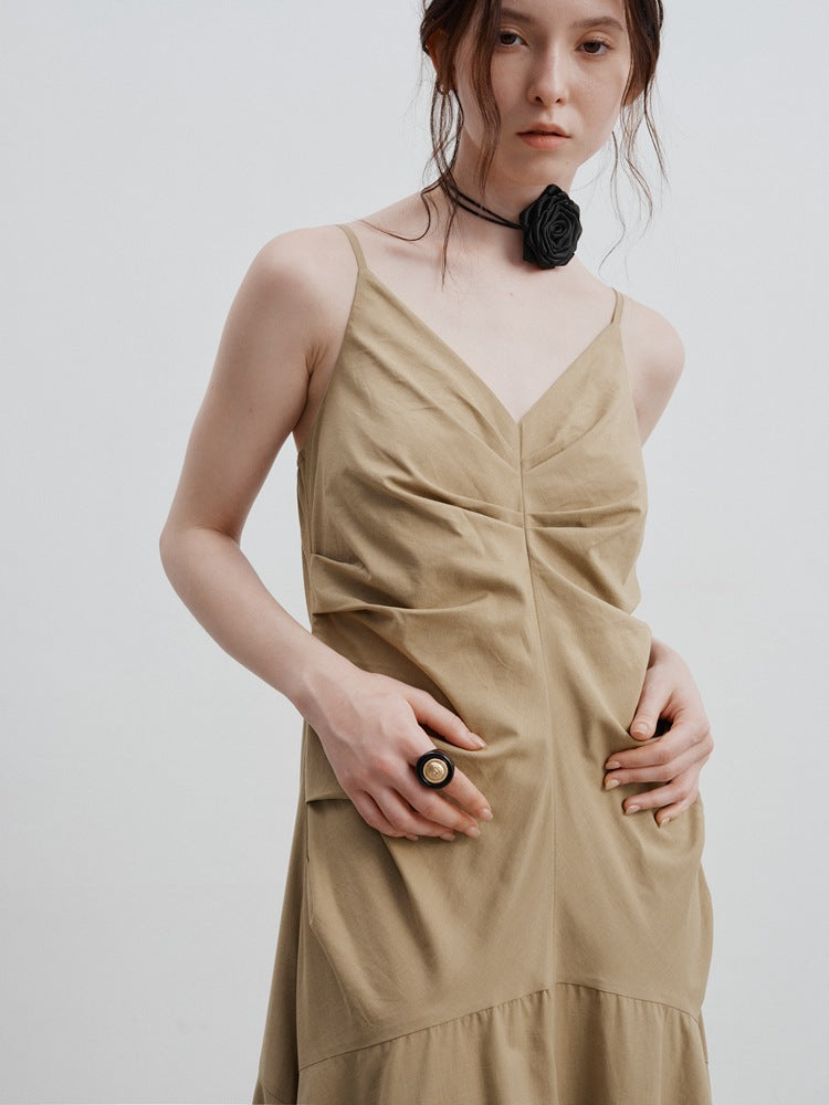Yara | Maxi Jurk met Geplooid Detail