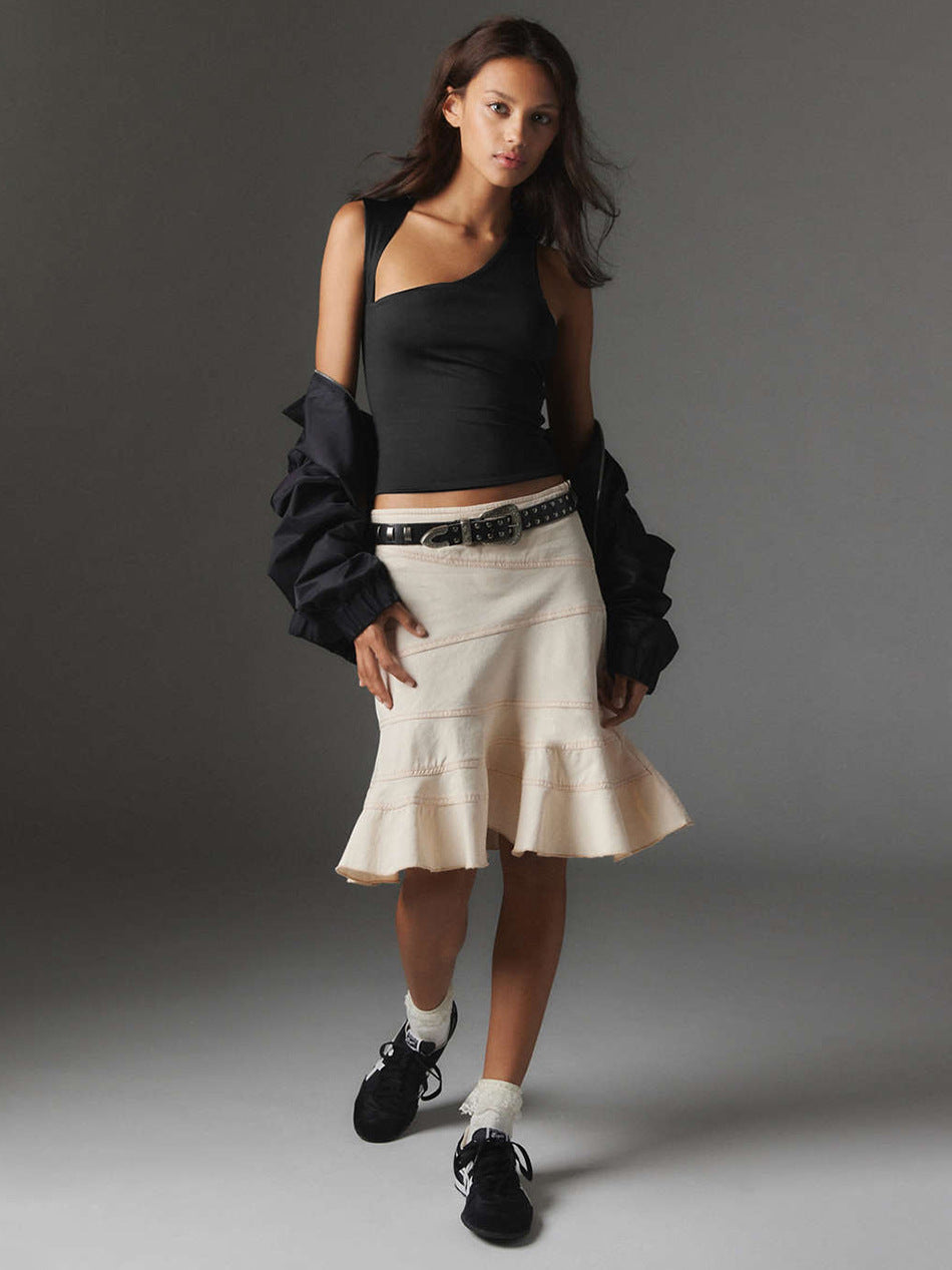 Frederique | One Shoulder Top in Zwart