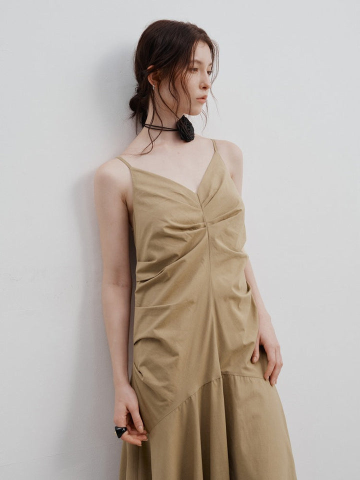 Yara | Maxi Jurk met Geplooid Detail