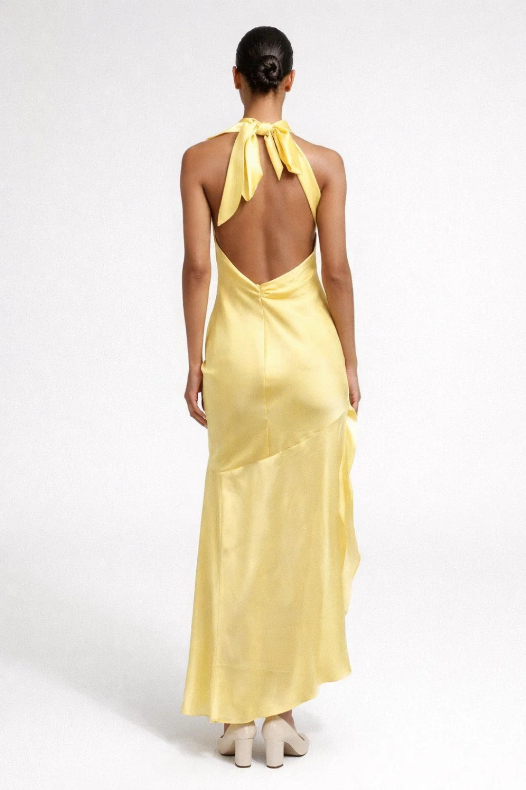 Livia | Halter Maxi Jurk met Satijnlook