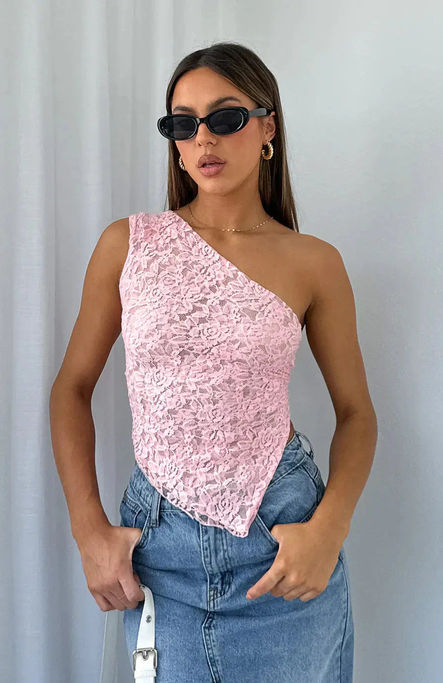 Lena | One Shoulder Lace Top